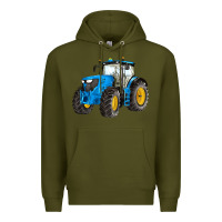 Army Green western farm tractor blue Premium Hoodie - Artiststas