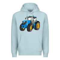 Blue Mist western farm tractor blue Premium Hoodie - Artiststas