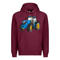 Burgundy western farm tractor blue Premium Hoodie - Artiststas
