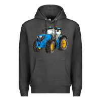 Charcoal Heather western farm tractor blue Premium Hoodie - Artiststas