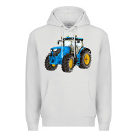 Dove Grey western farm tractor blue Premium Hoodie - Artiststas