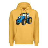 Mustard western farm tractor blue Premium Hoodie - Artiststas