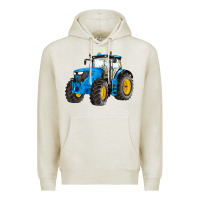 Oatmeal Heather western farm tractor blue Premium Hoodie - Artiststas