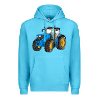 Ocean Blue western farm tractor blue Premium Hoodie - Artiststas