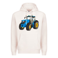 Pale Pink western farm tractor blue Premium Hoodie - Artiststas