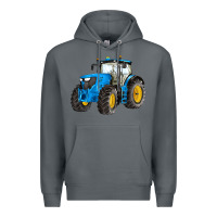 Rock western farm tractor blue Premium Hoodie - Artiststas