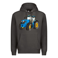 Smoke western farm tractor blue Premium Hoodie - Artiststas
