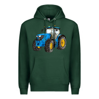 Sports Green western farm tractor blue Premium Hoodie - Artiststas