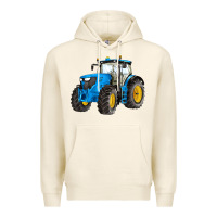Tofu western farm tractor blue Premium Hoodie - Artiststas