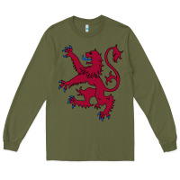 Army Green lion rampant of scotland, royal banner, royal arms, scottish pride Long Sleeve Tee - linhVisuals