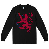 Black lion rampant of scotland, royal banner, royal arms, scottish pride Long Sleeve Tee - linhVisuals