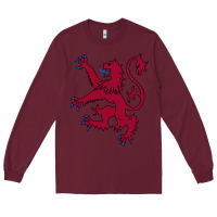 Burgundy lion rampant of scotland, royal banner, royal arms, scottish pride Long Sleeve Tee - linhVisuals
