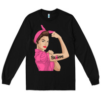Black believe cancer awareness women gift Long Sleeve Tee - linhVisuals
