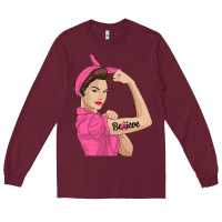 Believe Cancer Awareness Women Gift Long Sleeve Tee | Teevron