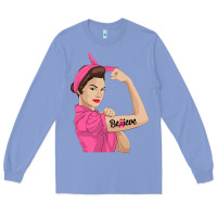 Colony Blue believe cancer awareness women gift Long Sleeve Tee - linhVisuals