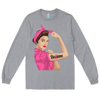 Heather Grey believe cancer awareness women gift Long Sleeve Tee - linhVisuals