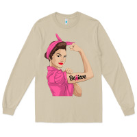 Mushroom believe cancer awareness women gift Long Sleeve Tee - linhVisuals