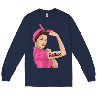 Navy believe cancer awareness women gift Long Sleeve Tee - linhVisuals