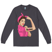 Smoke believe cancer awareness women gift Long Sleeve Tee - linhVisuals