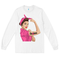 White believe cancer awareness women gift Long Sleeve Tee - linhVisuals