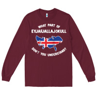 Burgundy what part of eyjafjallajökull don't you understand raglan baseball te Long Sleeve Tee - linhVisuals