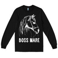 Black womens boss mare horseback riding equestrians men horse women gift v n Long Sleeve Tee - linhVisuals