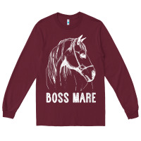 Burgundy womens boss mare horseback riding equestrians men horse women gift v n Long Sleeve Tee - linhVisuals