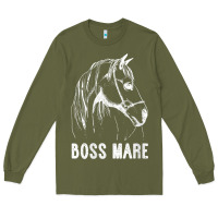 Army Green womens boss mare horseback riding equestrians men horse women gift v n Long Sleeve Tee - linhVisuals