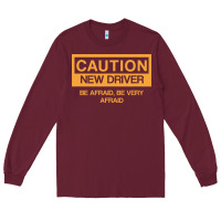 Burgundy caution new student driver funny Long Sleeve Tee - linhVisuals