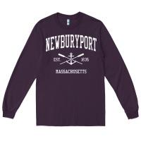 Plum newburyport ma vintage crossed oars & boat anchor sports t shirt Long Sleeve Tee - linhVisuals