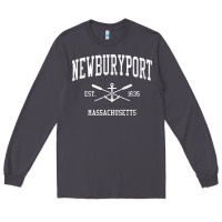 Smoke newburyport ma vintage crossed oars & boat anchor sports t shirt Long Sleeve Tee - linhVisuals