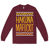 Burgundy hakuna mafuckit [tb] Long Sleeve Tee - linhVisuals