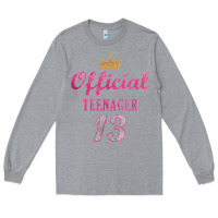 Heather Grey official 13 teenager cute 13th birthday ideas for girls t shirt Long Sleeve Tee - linhVisuals