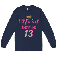 Navy official 13 teenager cute 13th birthday ideas for girls t shirt Long Sleeve Tee - linhVisuals