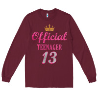 Burgundy official 13 teenager cute 13th birthday ideas for girls t shirt Long Sleeve Tee - linhVisuals