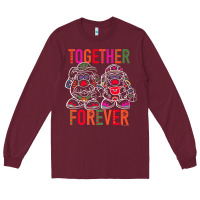 Burgundy mr. & mrs. potato head day of the dead together forever premium t shir Long Sleeve Tee - linhVisuals