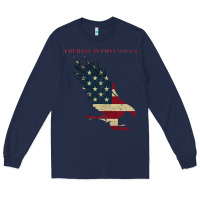 Navy courage is contagious and eagle Long Sleeve Tee - linhVisuals