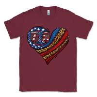 Burgundy american western leopard flag heart Classic Tee - Jasminsmagicworld