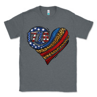 Charcoal Heather american western leopard flag heart Classic Tee - Jasminsmagicworld