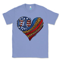 Colony Blue american western leopard flag heart Classic Tee - Jasminsmagicworld