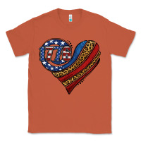 Copper american western leopard flag heart Classic Tee - Jasminsmagicworld