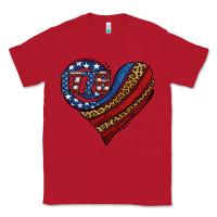 Red american western leopard flag heart Classic Tee - Jasminsmagicworld