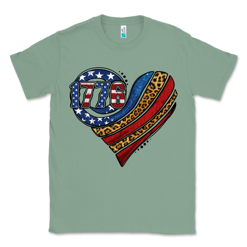 American Western Leopard Flag Heart Classic Tee by Jasminsmagicworld | Teevron