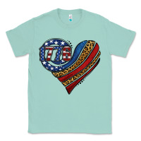 Seafoam american western leopard flag heart Classic Tee - Jasminsmagicworld