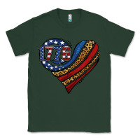 Sports Green american western leopard flag heart Classic Tee - Jasminsmagicworld