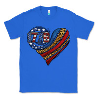 True Royal american western leopard flag heart Classic Tee - Jasminsmagicworld