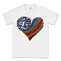 White american western leopard flag heart Classic Tee - Jasminsmagicworld