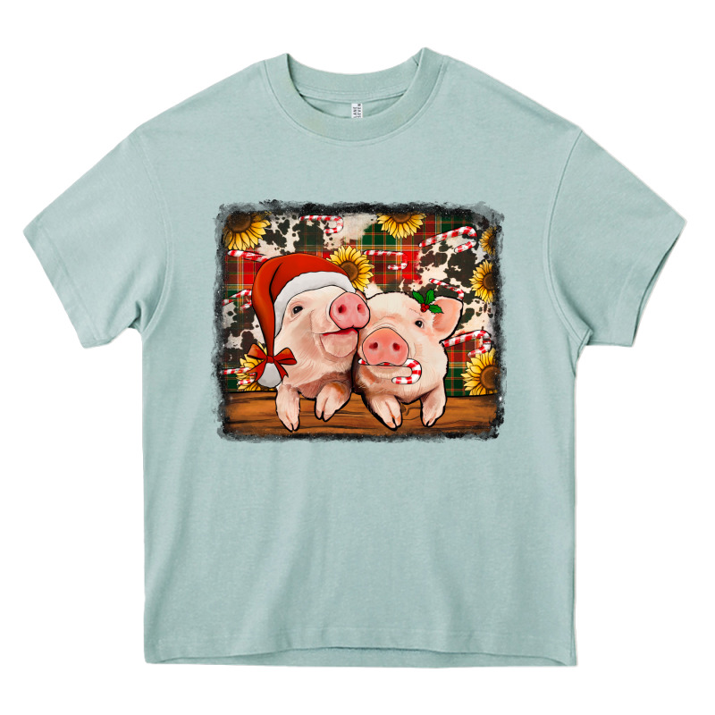 Christmas Pigs Heavy Core Tee by Jasminsmagicworld | Teevron