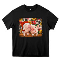 Black christmas pigs Heavy Core Tee - Jasminsmagicworld