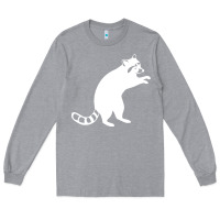 Heather Grey raccoon Long Sleeve Tee - linhVisuals